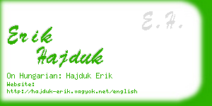 erik hajduk business card